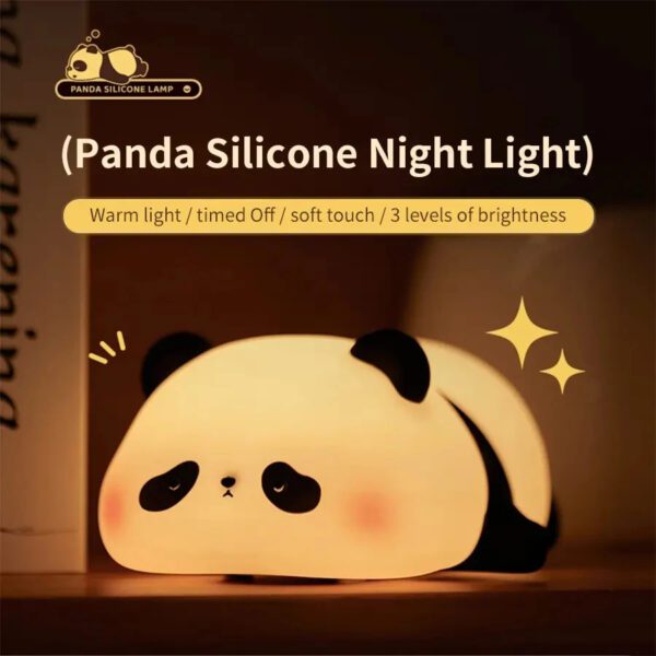 Rechargeable Panda Silicone Night Light – Cute Panda Lamp for Kids' Rooms