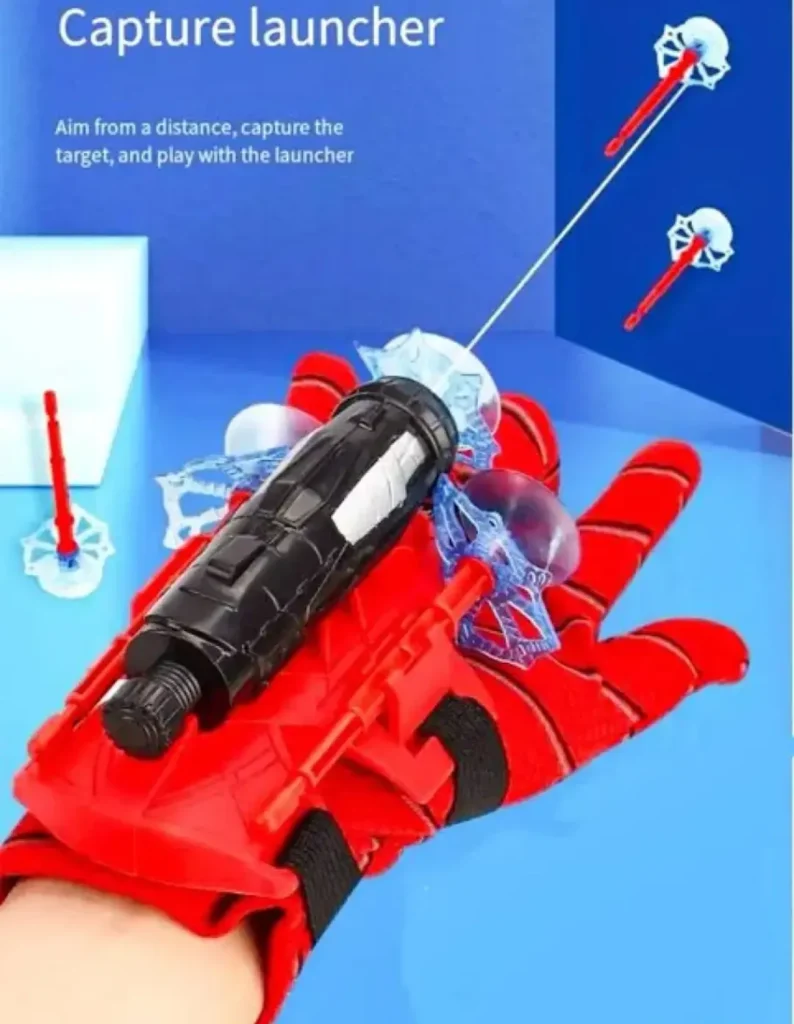 Spiderman Web Dart Shooter Toy – Spider Launcher with Optional Gloves