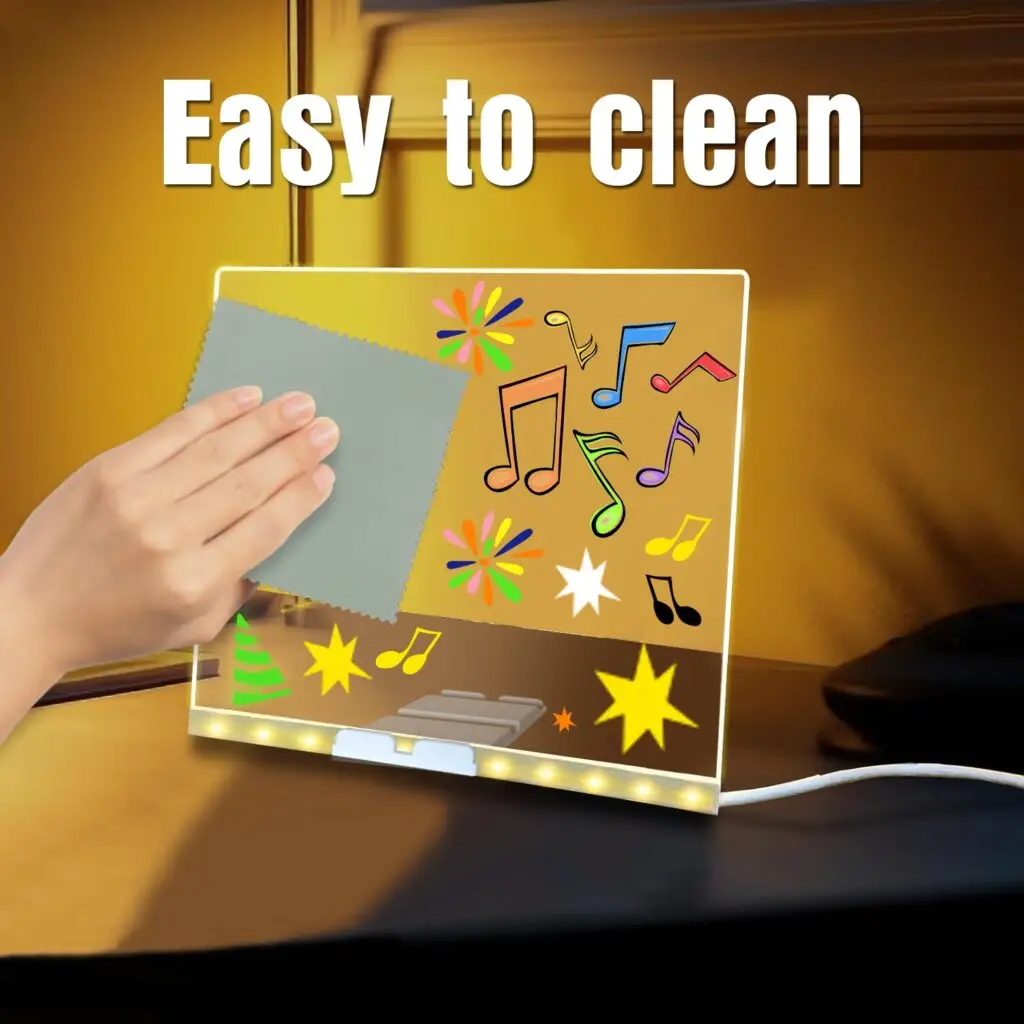LED Light-Up Acrylic Writing Board with Colour Markers – DIY Glowing Drawing Pad