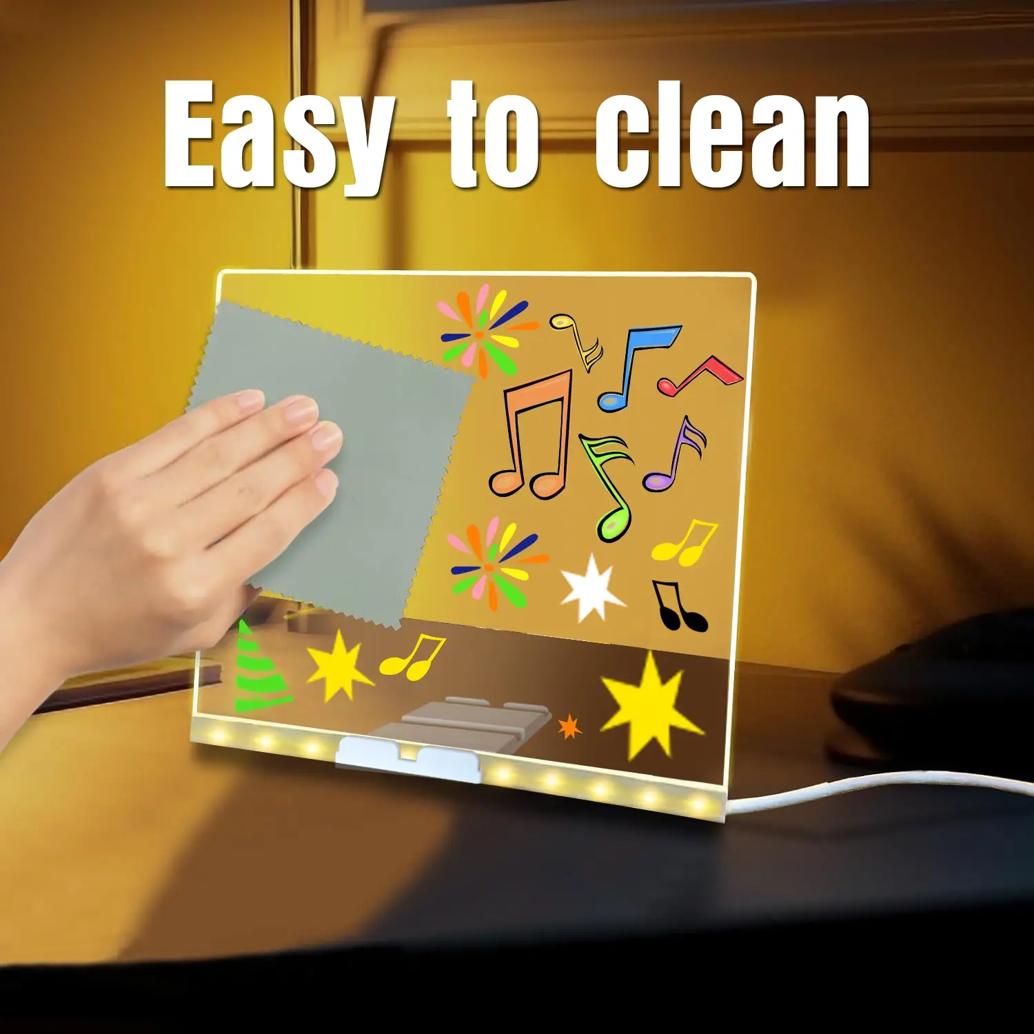 LED Light-Up Acrylic Writing Board with Colour Markers – DIY Glowing Drawing Pad