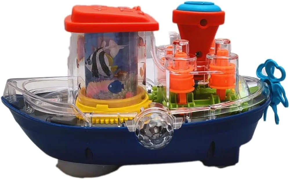 Gear Ship Bump & Go Toy with 3D Lights & Music – Automatic Action Baby Toy - Image 3