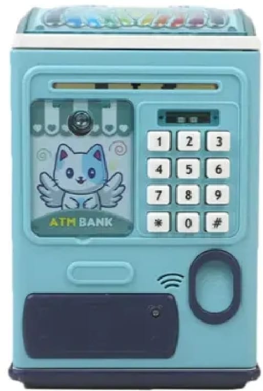Kids ATM Money Box with Password & Fingerprint Lock – Electronic Saving Bank