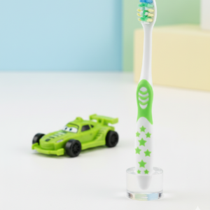 DORCO Children?s Soft Toothbrush with Fun Toy & Protective Case ? Gentle Care for Kids? Teeth & Gums (Random Design)
