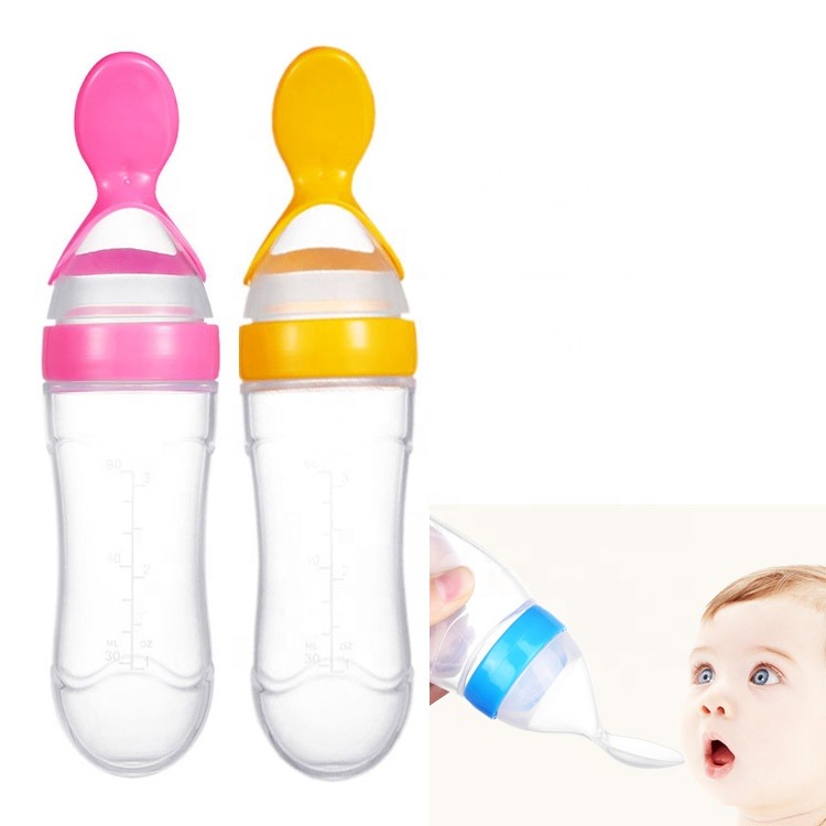 Silicone Baby Spoon Feeder Bottle 90ml – Squeeze Feeding Bottle for Infants & Toddlers - Image 4