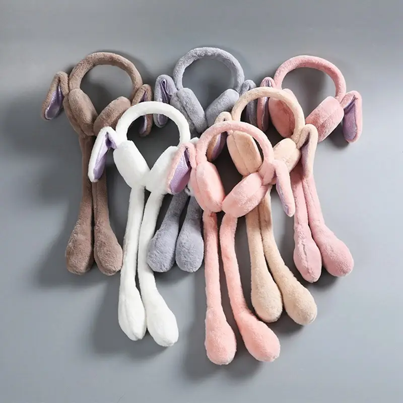 Jumping Rabbit Earmuffs Hat for Kids – Plush Squeeze Airbag Toy Cap with Moving Ears - Image 2