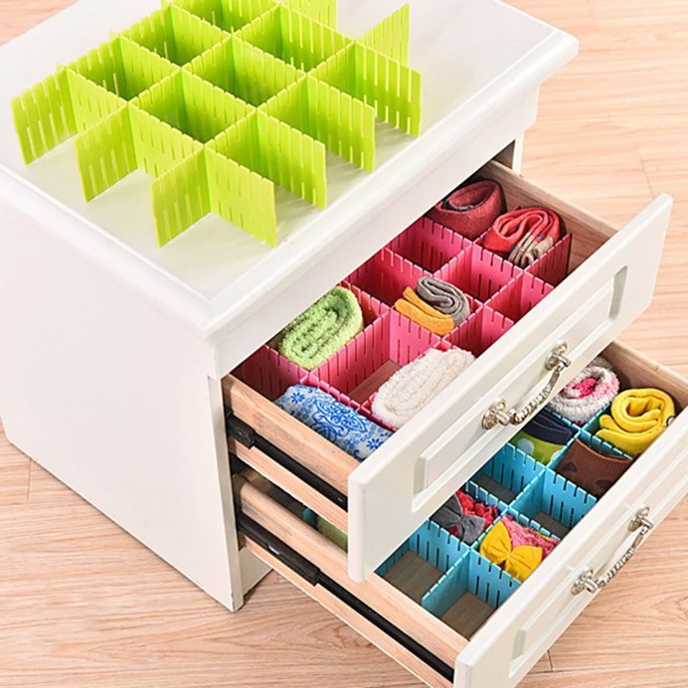 Adjustable Plastic Drawer Dividers Pack of 4 – DIY Organiser for Kids' Rooms