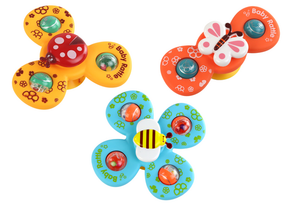 Baby Rattle Suction Toy Set – 3-Piece Sensory Teether Toys for Infants & Toddlers - Image 2