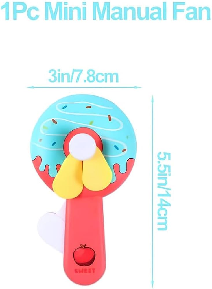 Donut Cartoon Mini Handheld Fan for Kids – Portable USB Rechargeable Fan