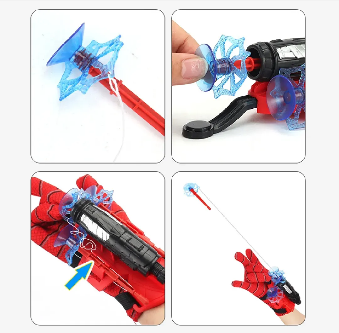 Spiderman Web Dart Shooter Toy – Spider Launcher with Optional Gloves - Image 2