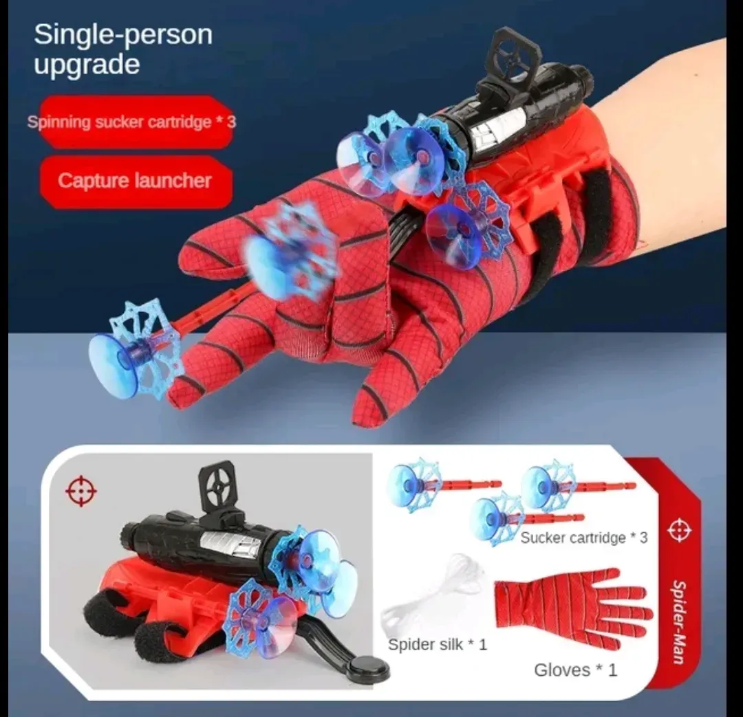 Spiderman Web Dart Shooter Toy – Spider Launcher with Optional Gloves - Image 3