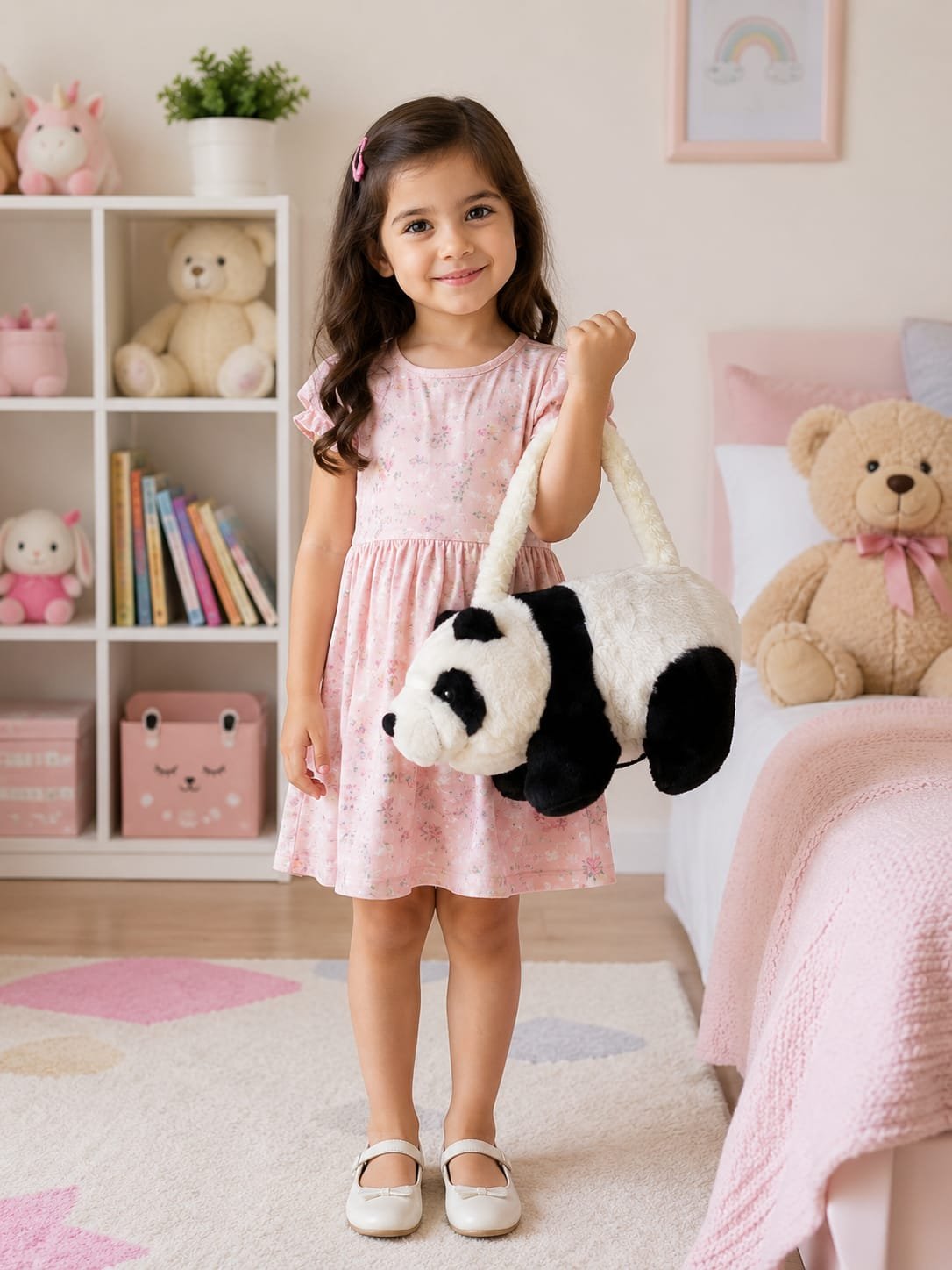 Cute Panda Crossbody Bag for Girls – Kids Cartoon Shoulder Handbag