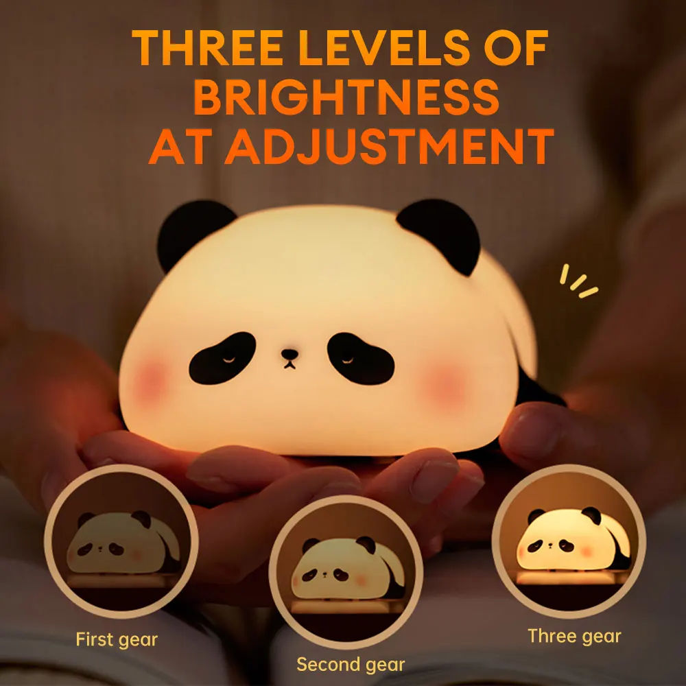 Rechargeable Panda Silicone Night Light – Cute Panda Lamp for Kids' Rooms - Image 2