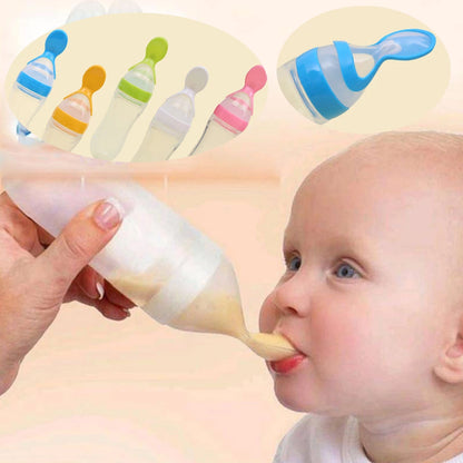 Silicone Baby Spoon Feeder Bottle 90ml – Squeeze Feeding Bottle for Infants & Toddlers - Image 2