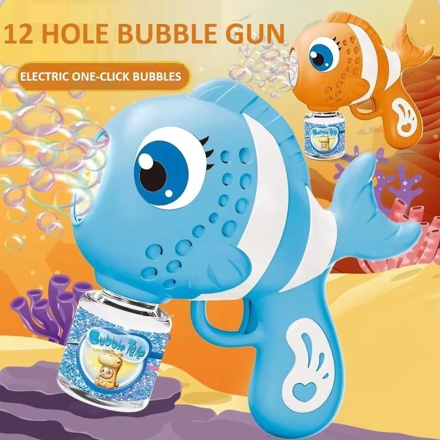 Fish Bubble Gun Toy with Lights & Sounds – Automatic Bubble Blower for Kids - Image 3