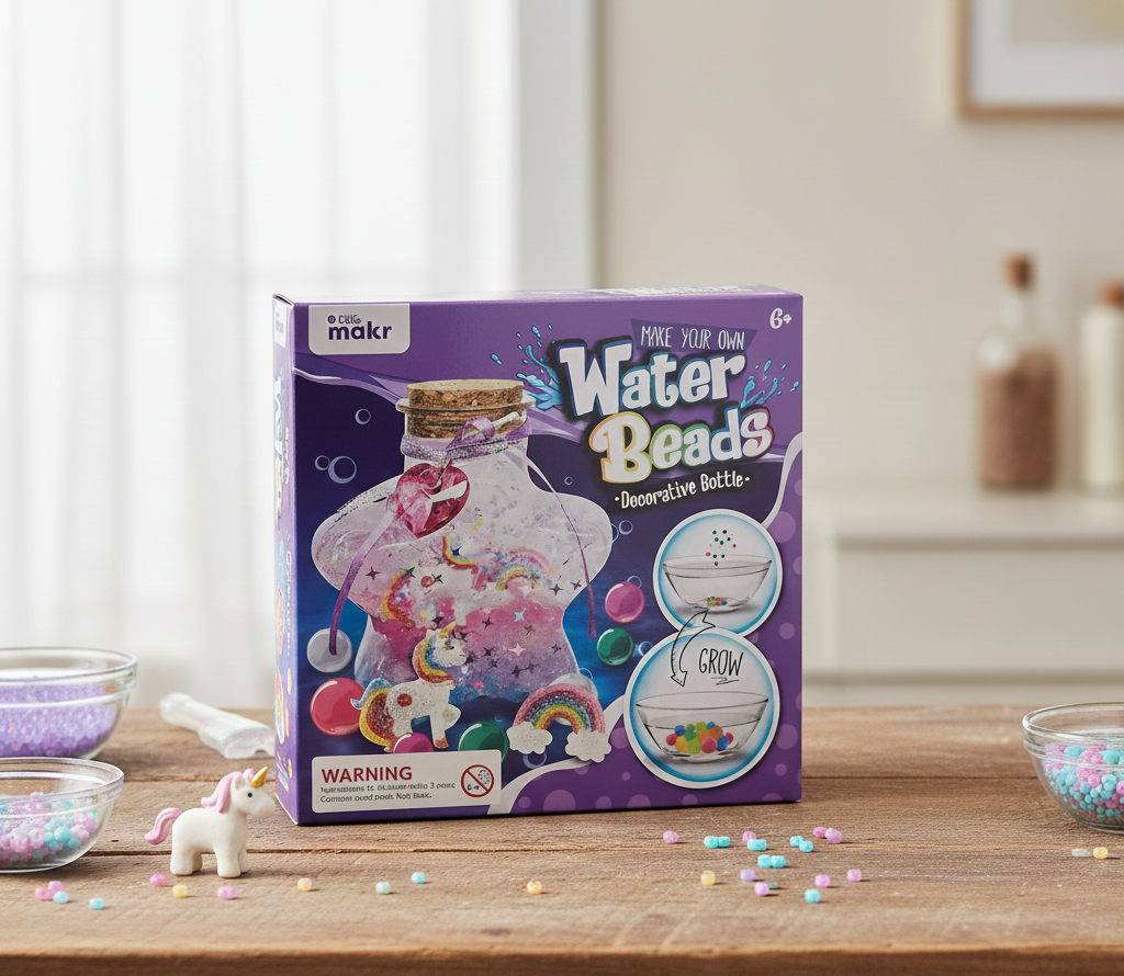 DIY Water Beads Sensory Art Bottle Kit – Create Your Own Glitter Decoration Toy