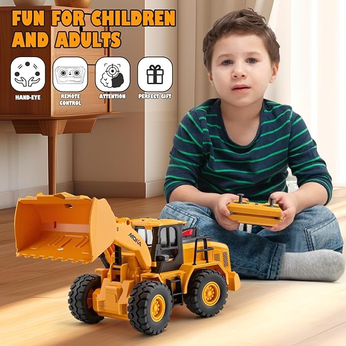 1/16 Scale RC Bulldozer Toy – 11-Channel Heavy Remote Control Construction Vehicle - Image 2