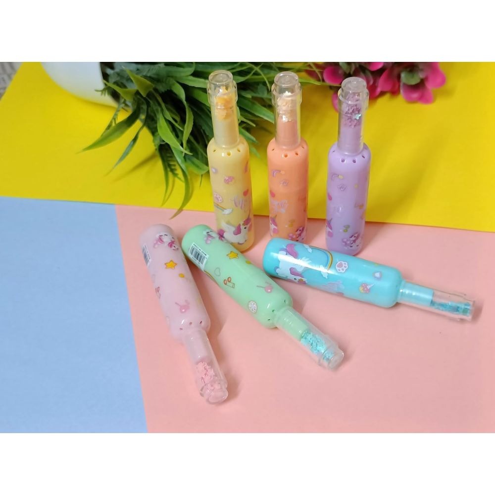 Bottle-Shaped Character Highlighters for Kids – Pack of 6 Cute Stationery Set