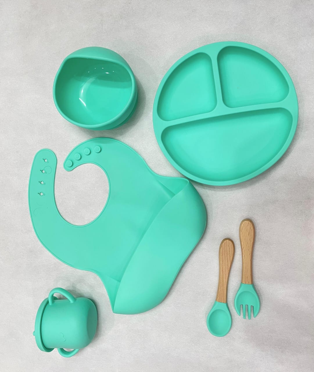 6-Piece Silicone Baby Feeding Set – BPA-Free with Suction Base & Ergonomic Design - Image 2