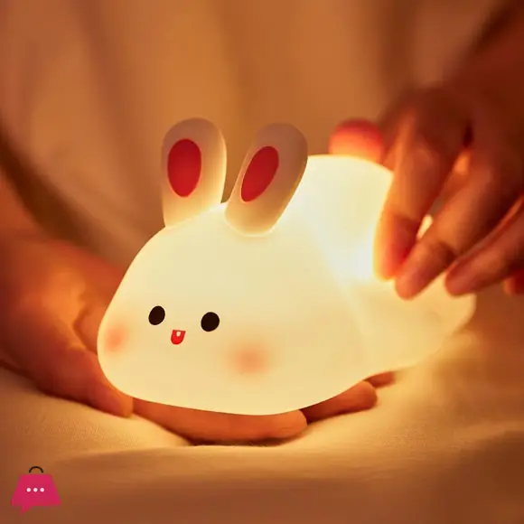 Silicone Bunny Night Light for Kids – Rechargeable Rabbit Lamp with Touch Sensor