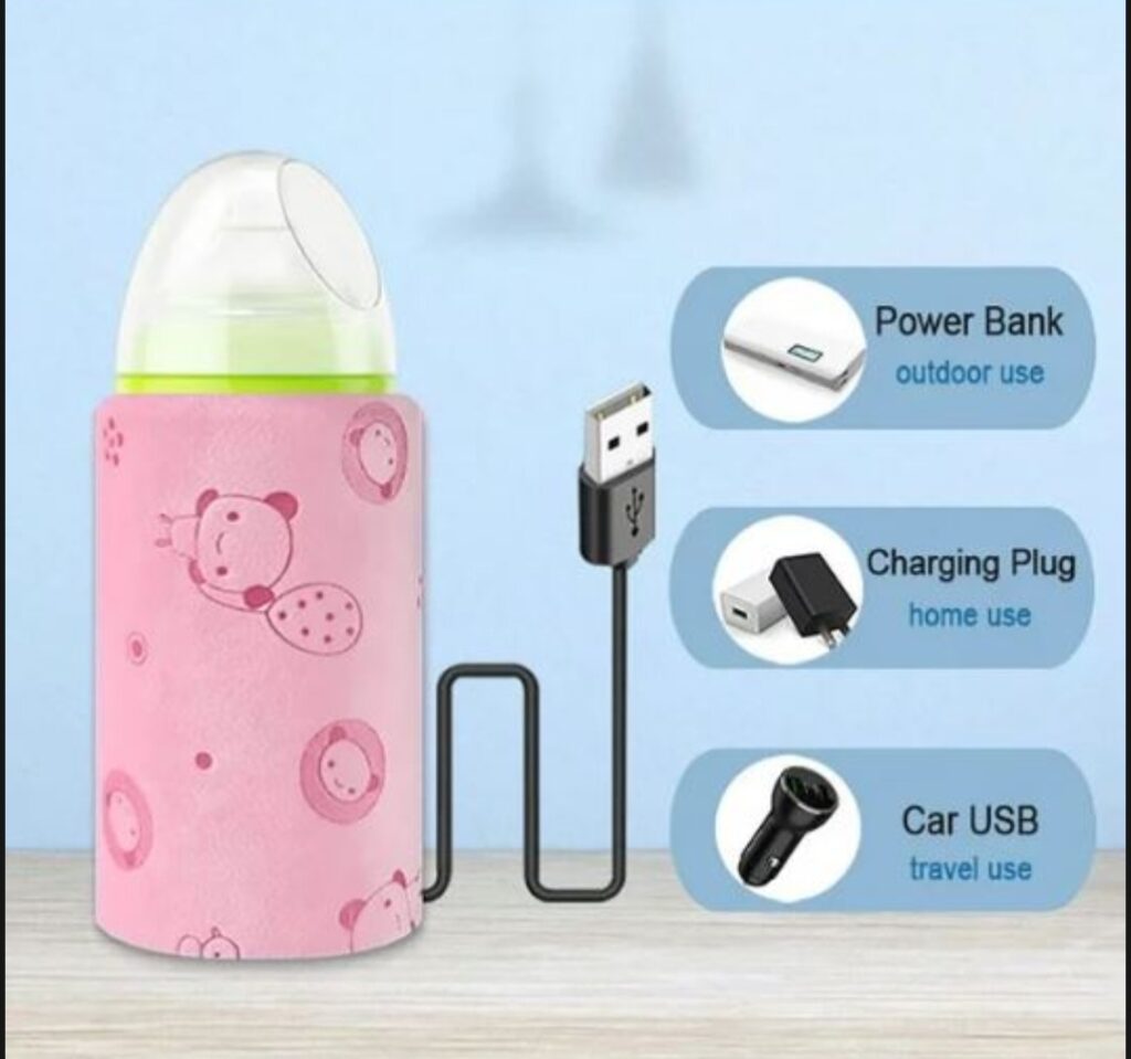 Portable USB Baby Bottle Warmer Sleeve – Universal Insulated Milk Heater for Travel