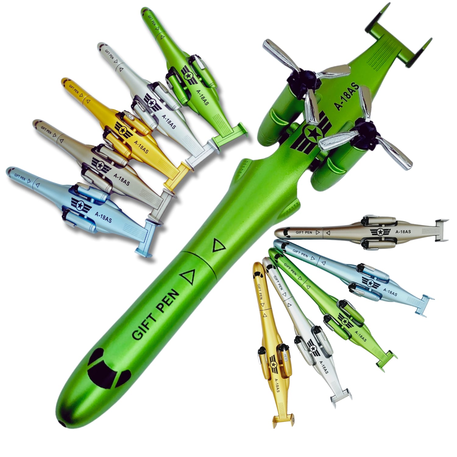 Airplane Shape Metal Ballpoint Pen – Creative Aircraft Gift Pen for Kids & Students