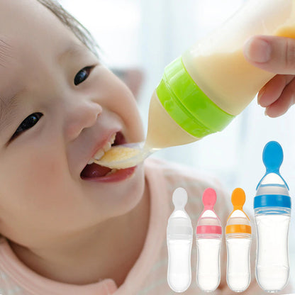 Silicone Baby Spoon Feeder Bottle 90ml – Squeeze Feeding Bottle for Infants & Toddlers - Image 3