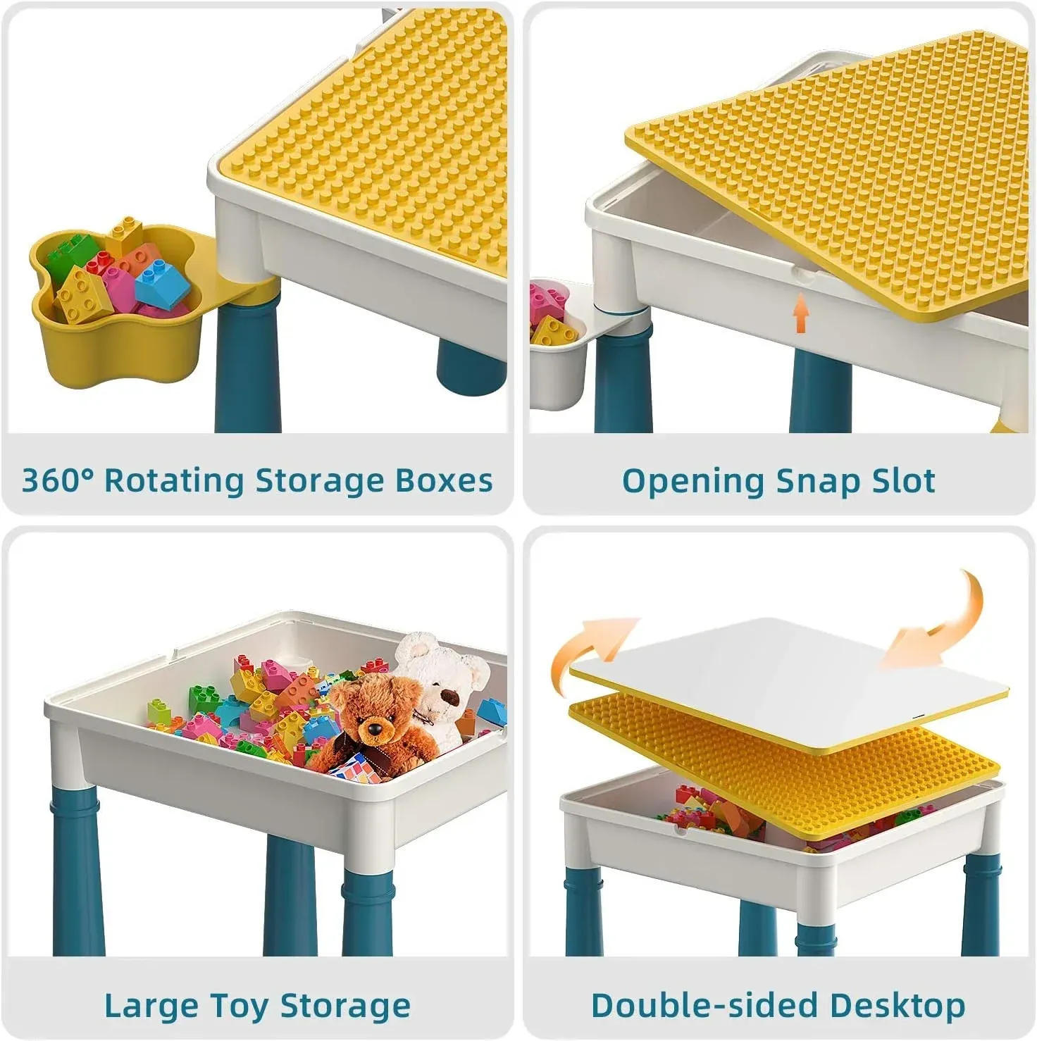 Kids Building Blocks Table with Chair – Multi-Function STEM Play Set for Creative Learning - Image 3