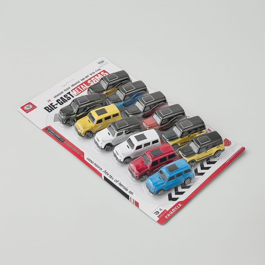 Die-Cast Metal Racing Car Set 12pcs Multicolor Kids Toy