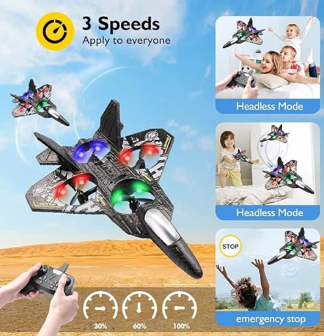 2.4G RC Fighter Jet Plane Toy – Remote Control Foam Airplane with Lights & Stunts - Image 4