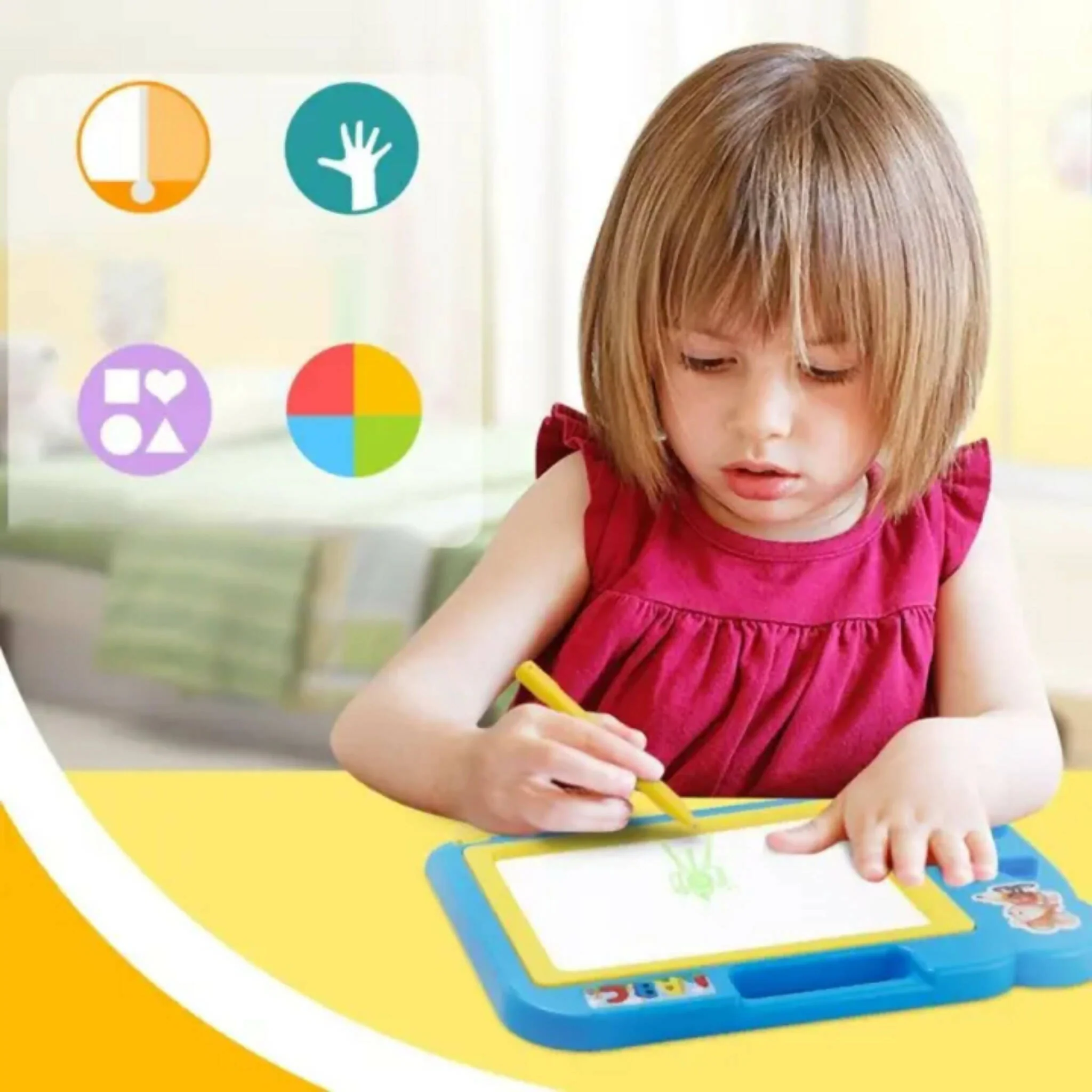 Magnetic Learning Drawing Board for Kids – Erasable Doodle Pad with Pen - Image 3