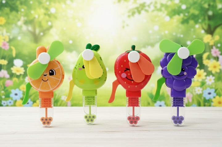 Handheld Fruit-Shaped Mini Fan for Kids – Cute Portable USB Toy Fan