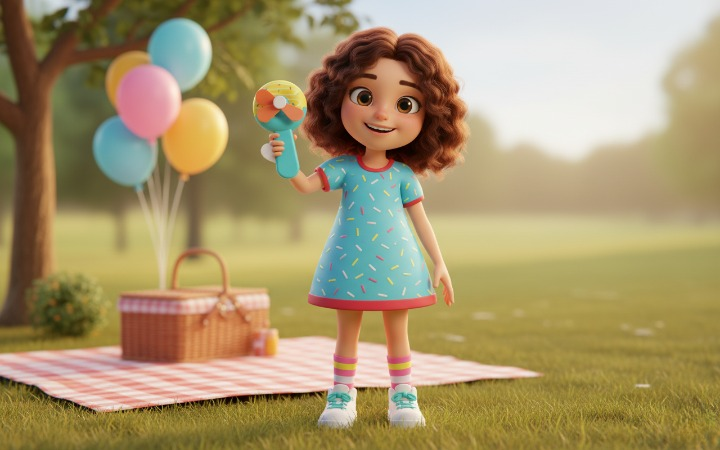 Handheld Cartoon Character Mini Fan for Kids – Cute Portable USB Toy Fan