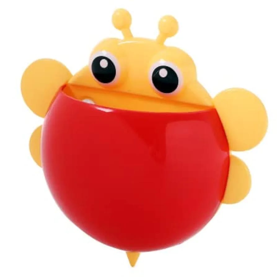 Bee-Shaped Toothbrush Holder with Suction Hook – Cute Wall Mounted Holder for Kids - Image 2