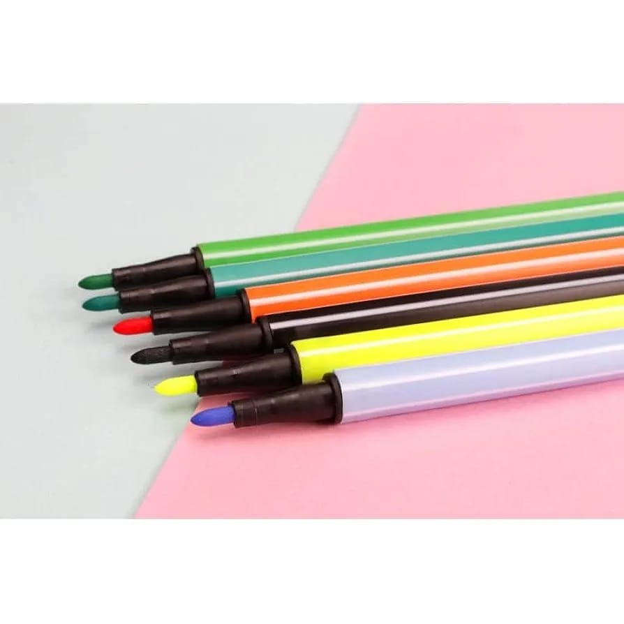 Set of 12 Flomaster Drawing & Coloring Markers for Kids – Vibrant Colour Set