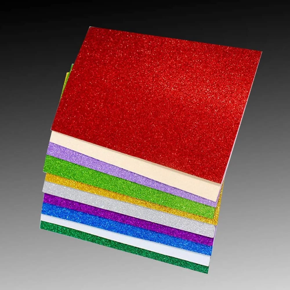 Glitter Foam Sheets 10-Piece A4 – Premium EVA Craft Adhesive Paper for DIY