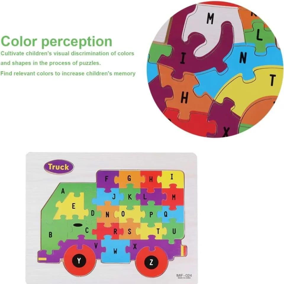 Wooden Alphabet Puzzle Board – Premium A-Z English Letters Learning Toy