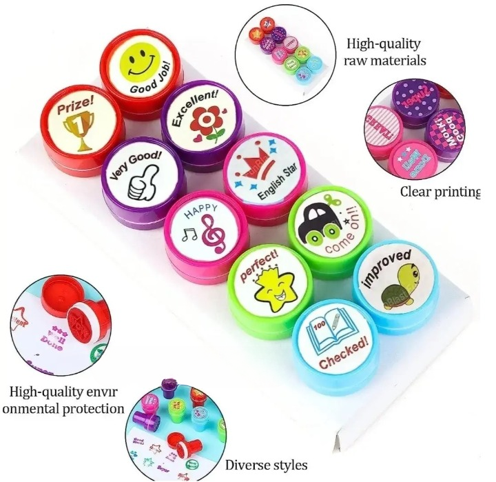 Appreciation Stamps for Kids – Self-Inking Motivation Stamp Set Pack of 10