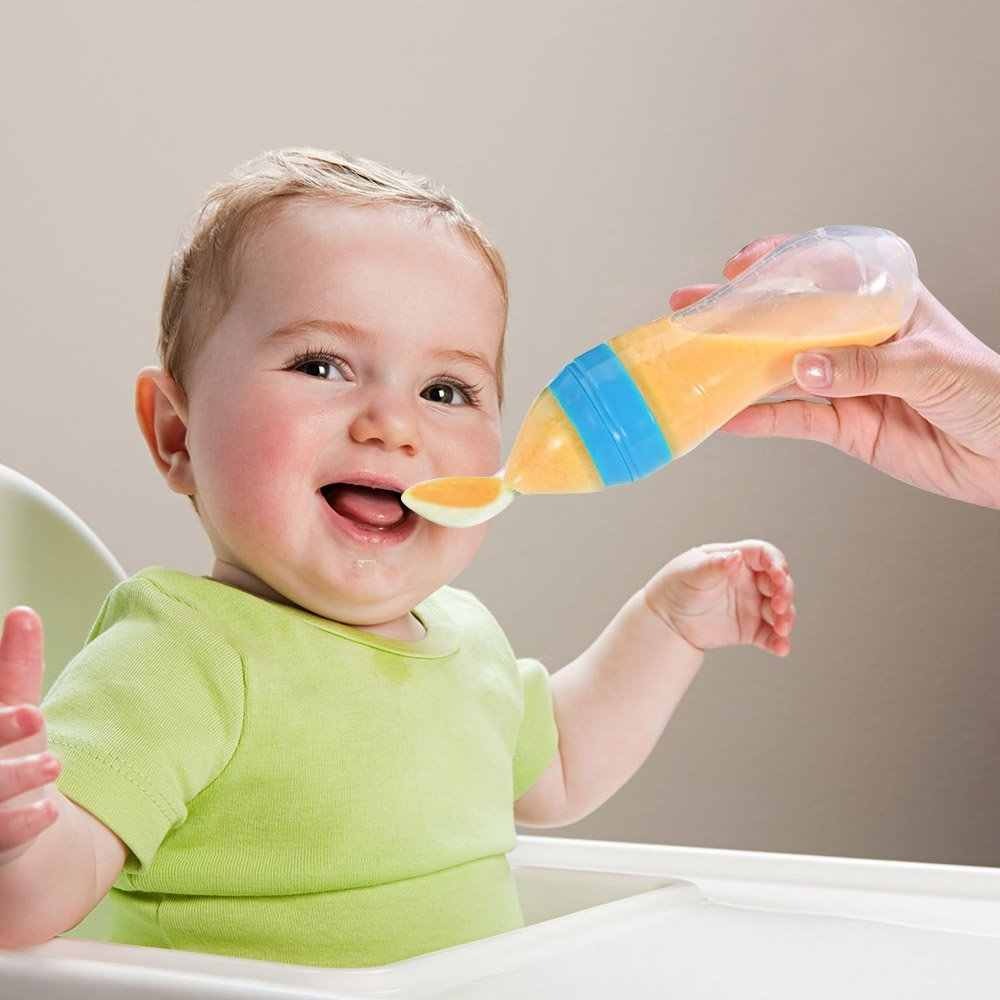 Silicone Squeeze Spoon Feeding Bottle for Baby – Soft Safe Food Dispensing Feeder - Image 3